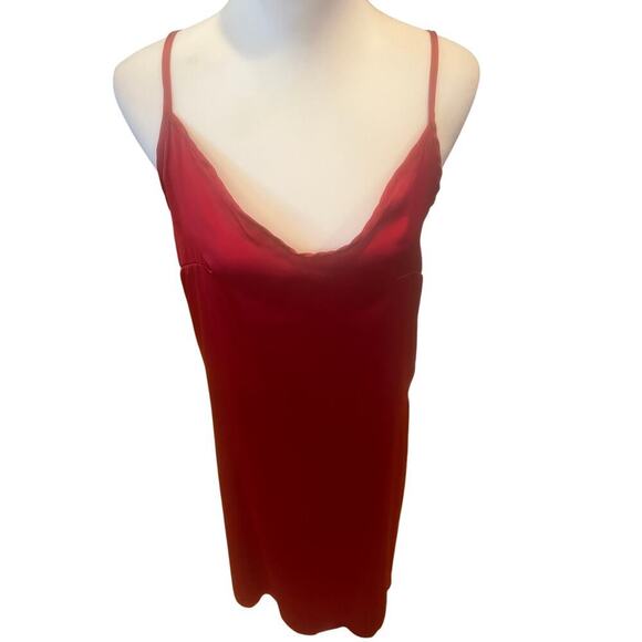 SEE YOU MONDAY LA NWT RED SATIN SLIP DRESS WOMENS SIZE LARGE - Picture 5 of 8